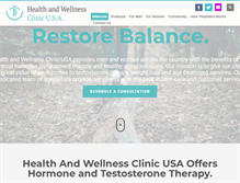 Tablet Screenshot of healthandwellnessclinicusa.com